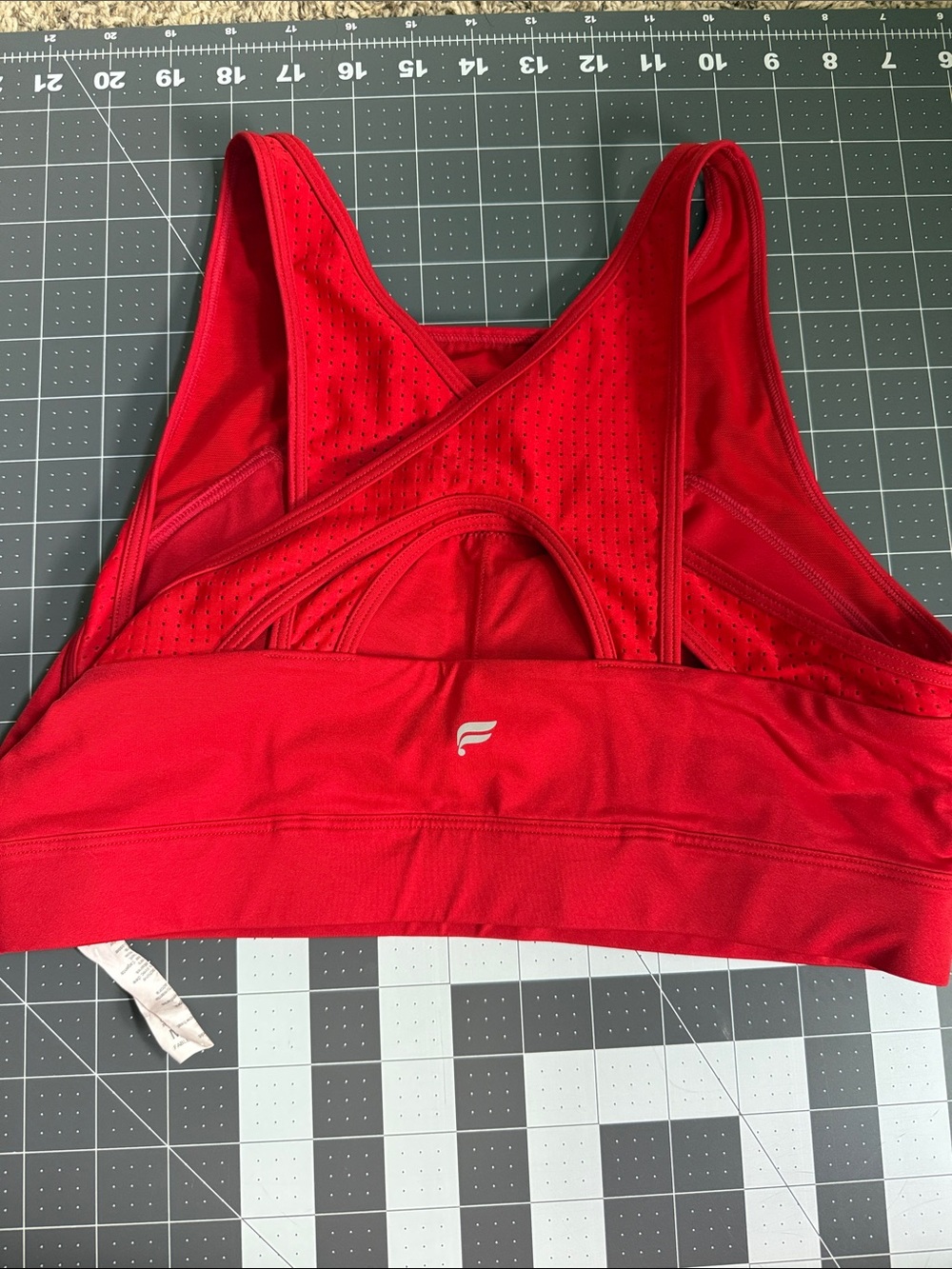 Fabletics Red Racerback Sports Bra - Picture 2 of 3